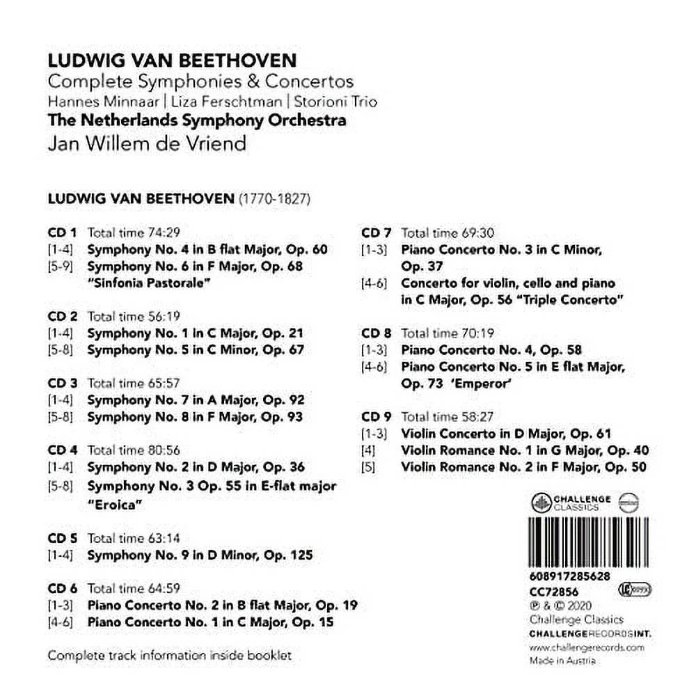 Beethoven / Netherlands Symphony Orch / Vriend - Complete Symphonies & Concerto - CD