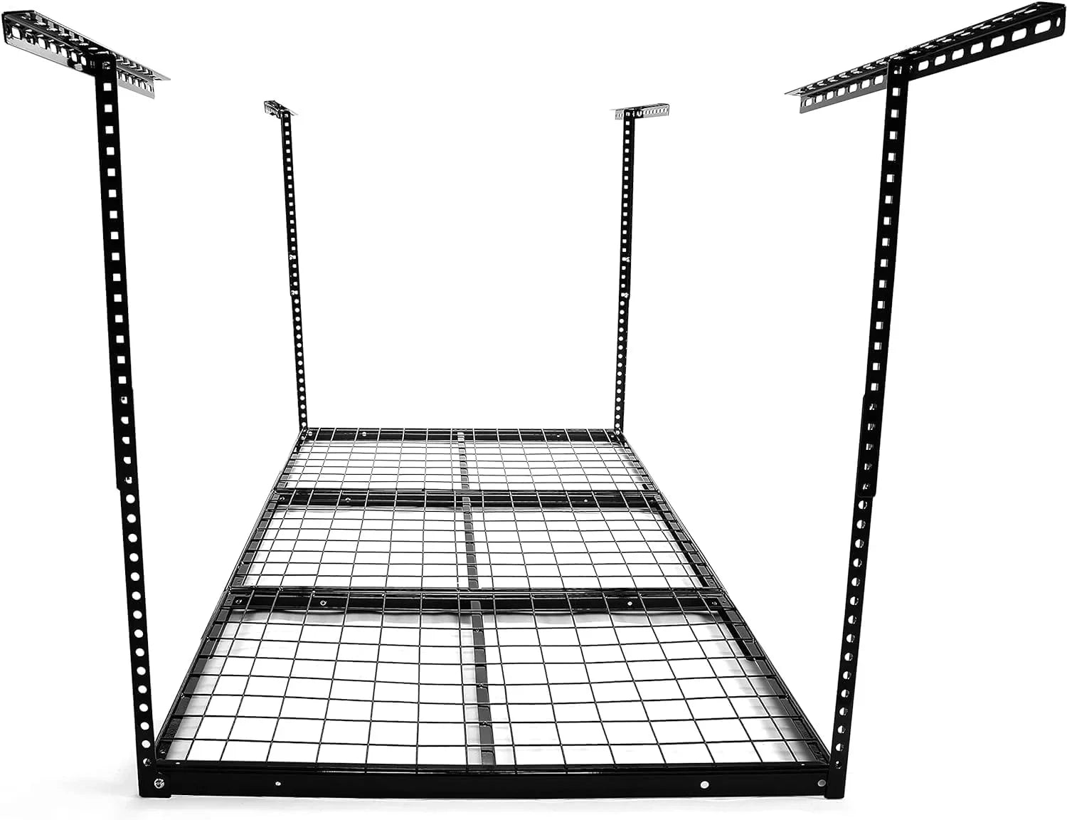 3X6 Overhead Garage Storage Rack Adjustable Ceiling Garage Organization Shelf Ceiling Mounted Storage Racks Steel Black