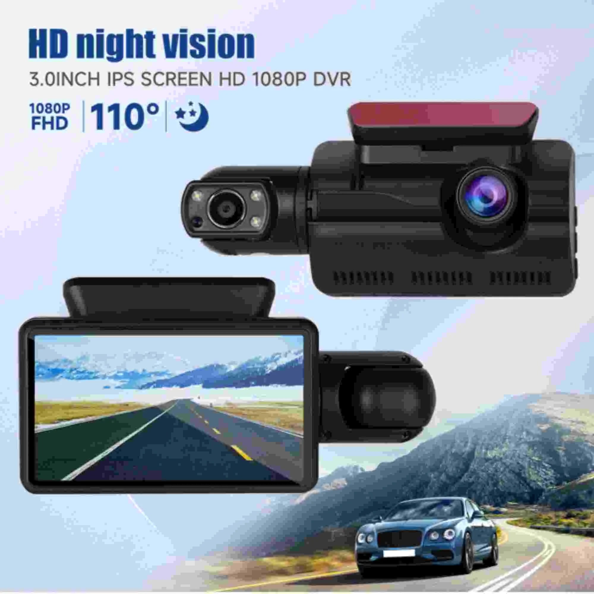 Dinling 1080P Dual Lens Car DVR Dash Cam Video Recorder G-Sensor Front and Rear Camera