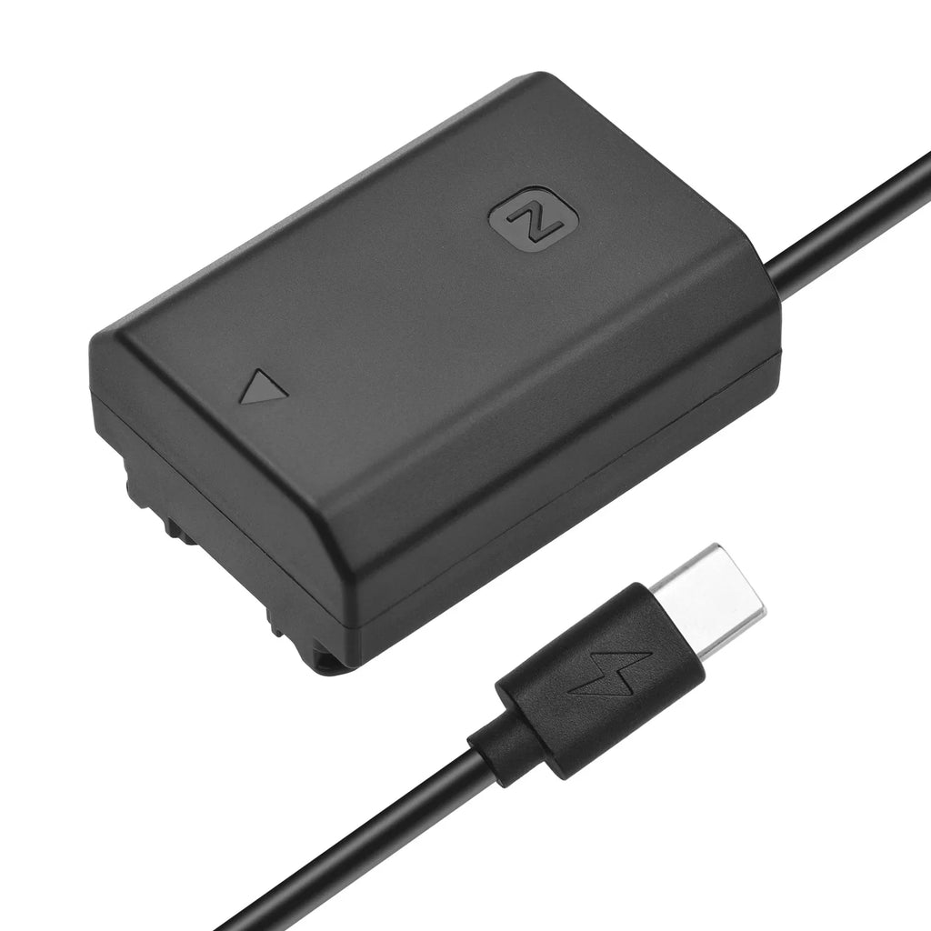 Andoer Adapter,Cable A6600 A7C A7RIV A9 A9II USB-C Coupler Adapter Type-C Power Cable A7III A7SIII A7RIII Adapter USB Type-C Power Cable A6600 NP-FZ100 Dummy Battery A6600 A7C A7III USB Type-C Power