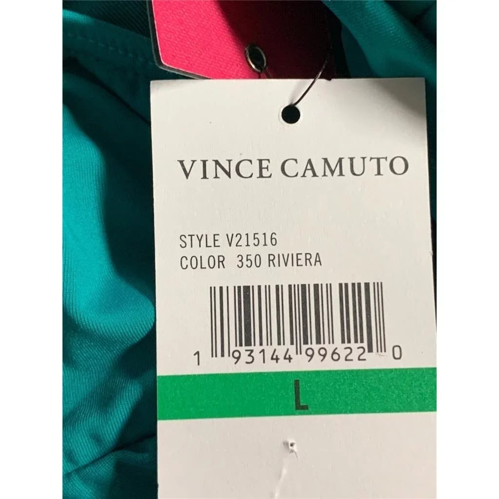 Vince Camuto Draped Bandini Top w/Soft Cups & Removable Strap Riviera LG New with box/tags