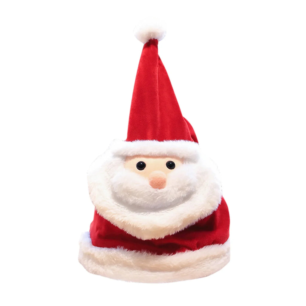Winter Christmas Grandpa Hat Glow Singing Doll Plush Toy Will Move Christmas Eve Christmas Gifts Winter Hats for Men Large Head Men Hats for Winter Winter Hat Men Large Windproof Hat Men Mens Hat