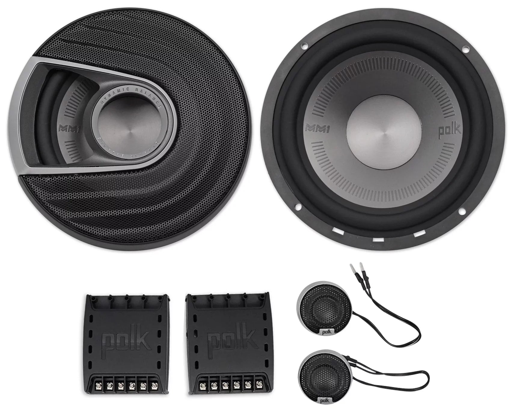 Polk Audio MM6502 6.5” 750w Component Car Speakers+Free Powered Monitor Speakers
