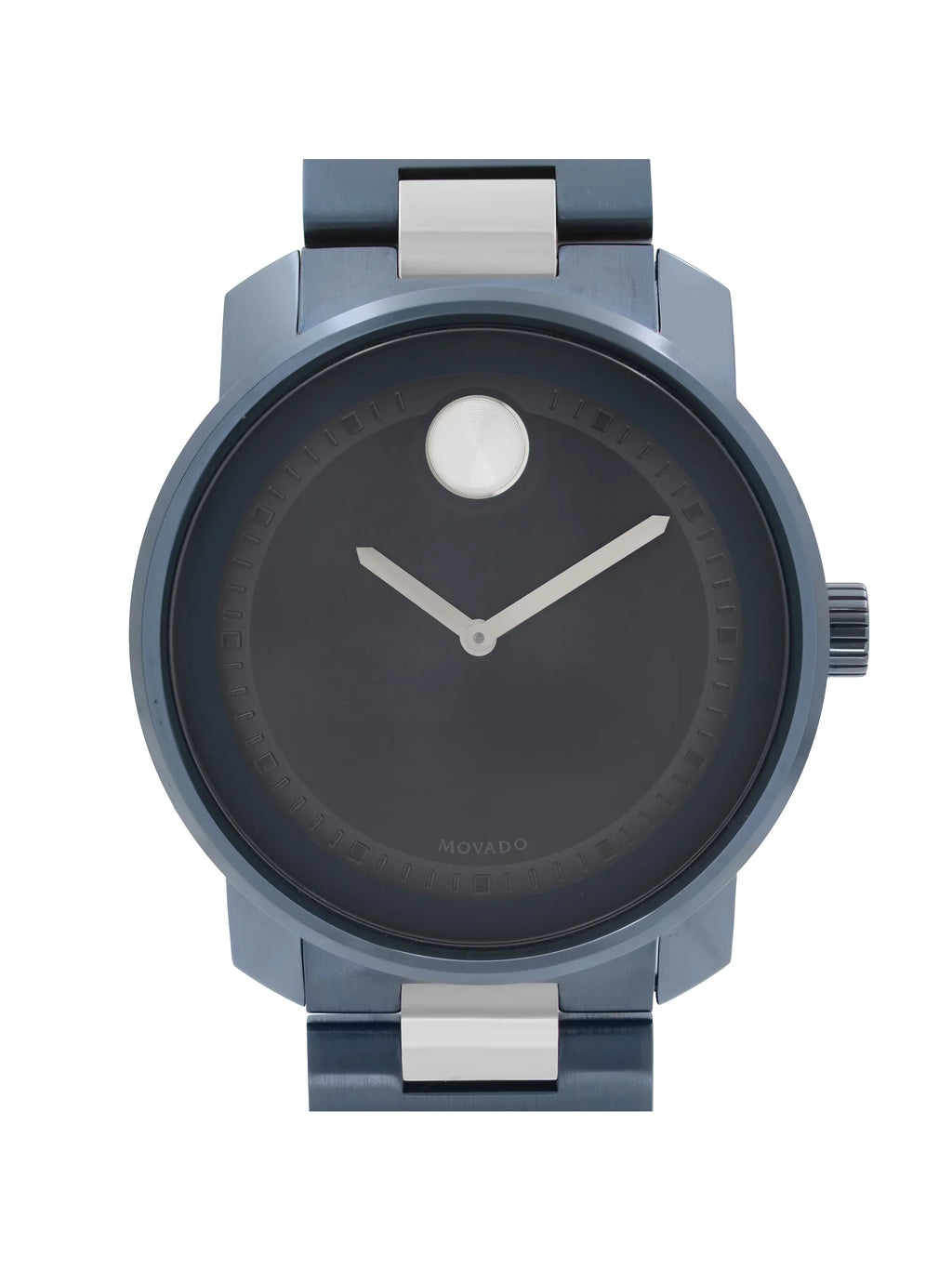 Movado Bold 42.5mm Blue Ion PLatitudeed Stainless Steel Quartz Mens Watch 3600422