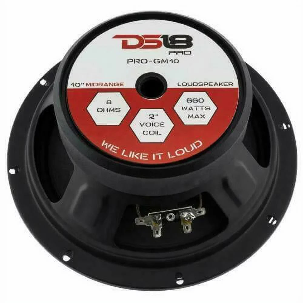 DS18 Pro GM 10 Inch 660 watt Max 8 Ohm Mid Range Car and Truck Door Loudspeaker