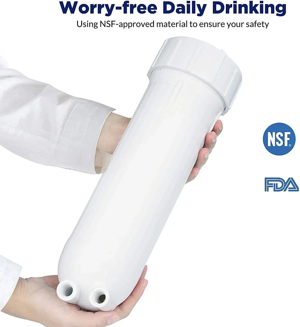 Reverse Osmosis Housing 3012 with 400GPD RO Membrane Water Filter Cartridge, with 1/4" Quick Connector, 3/8" Fitting, Wrench Set
