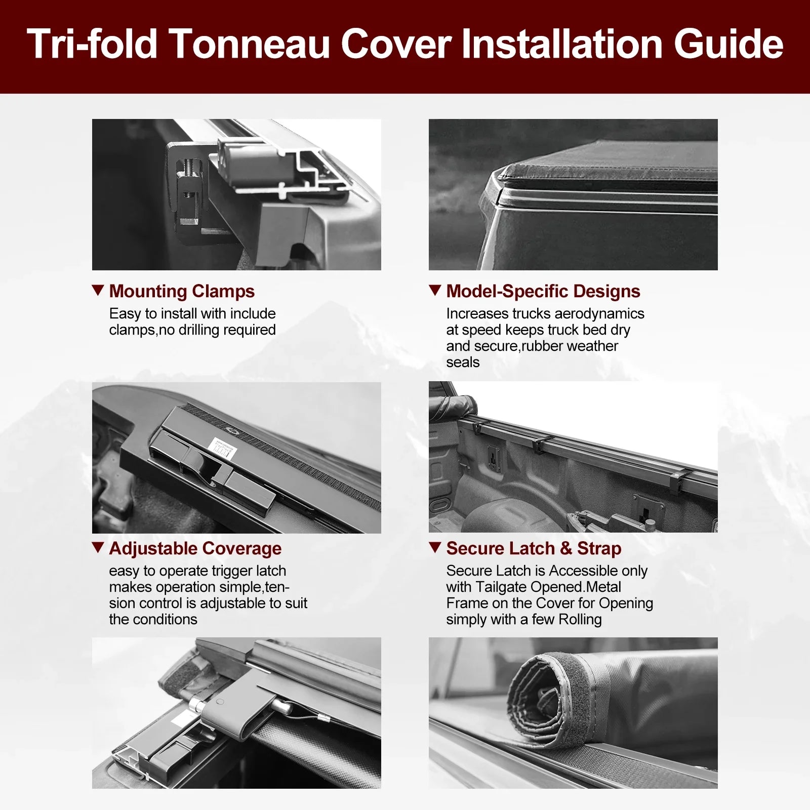 Kikito Vinyl Soft Roll-Up Tonneau Cover Truck Bed for 2007-2021 Tundra (Excl. Trail Edition) 6.5FT (78.7in) Bed (for Models With or Without The Deck Rail System)