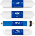 Countertop Reverse Osmosis System Filter Set  4 Replacement Filters  1?4” Quick Connect Filter Cartridges  Sediment And Carbon Filters  100 GDP RO Membrane  6 Month Filter Set