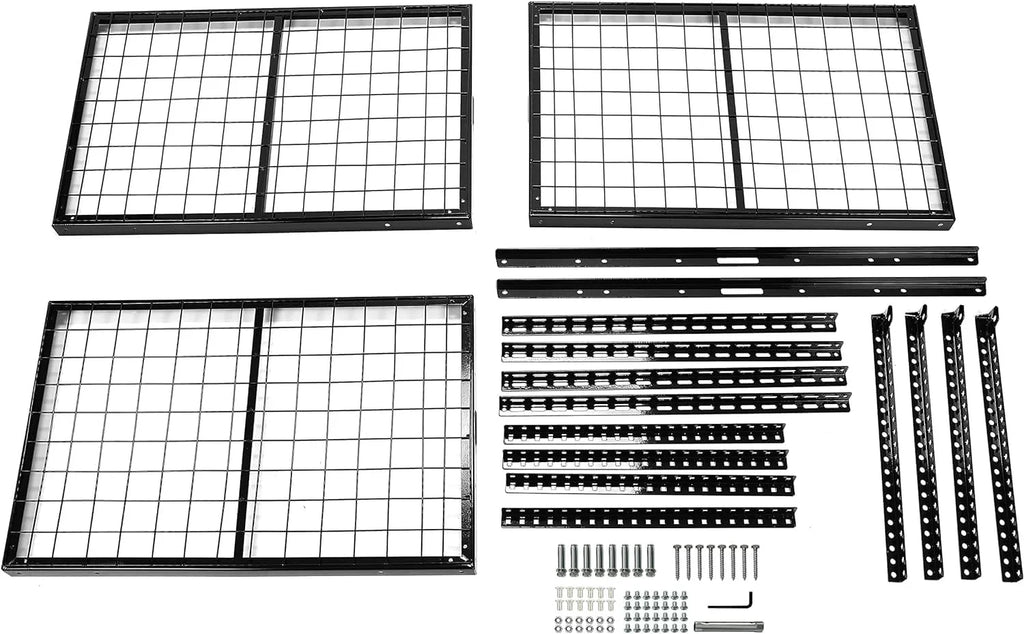 3X6 Overhead Garage Storage Rack Adjustable Ceiling Garage Organization Shelf Ceiling Mounted Storage Racks Steel Black