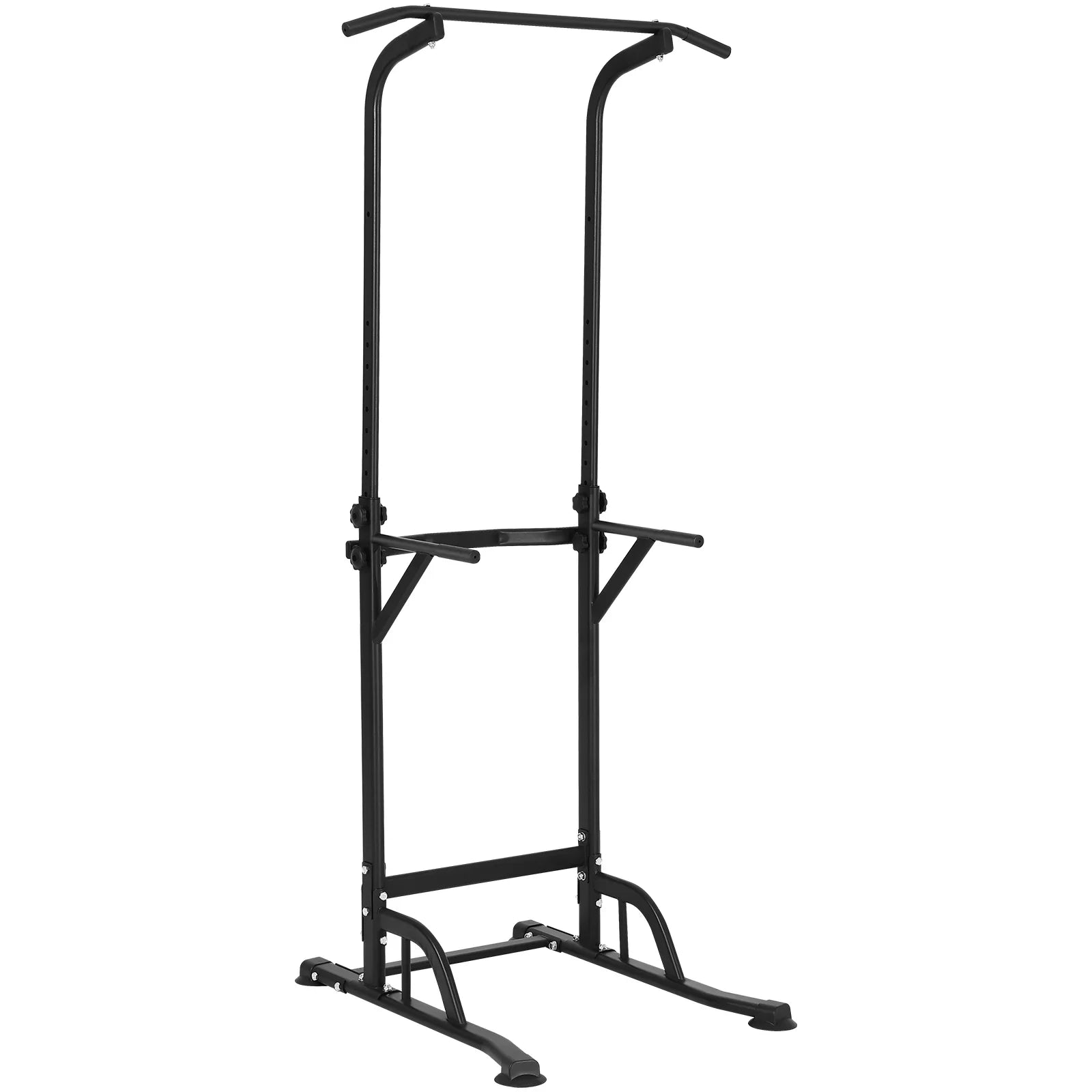SKYSHALO 10-Level Power Tower Dip Station Pull Up Bar Stand 330LB Height Adjustable
