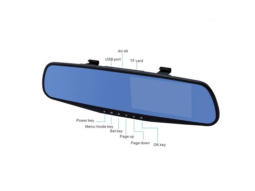 Car Camera | Upgraded Car Video Recorder Full HD 1080P | Car Video Camera 4.3" Inch LCD with Dual Lens for Vehicles Front & Rearview Mirror | DVR Vehicles Dash Cam