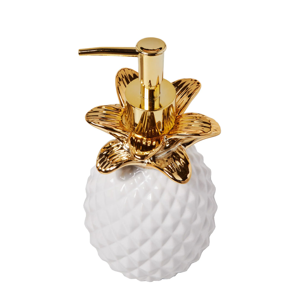 SKL Home Gilded Pineapple Lotion/Soap dispenser, Gold, 14 oz.