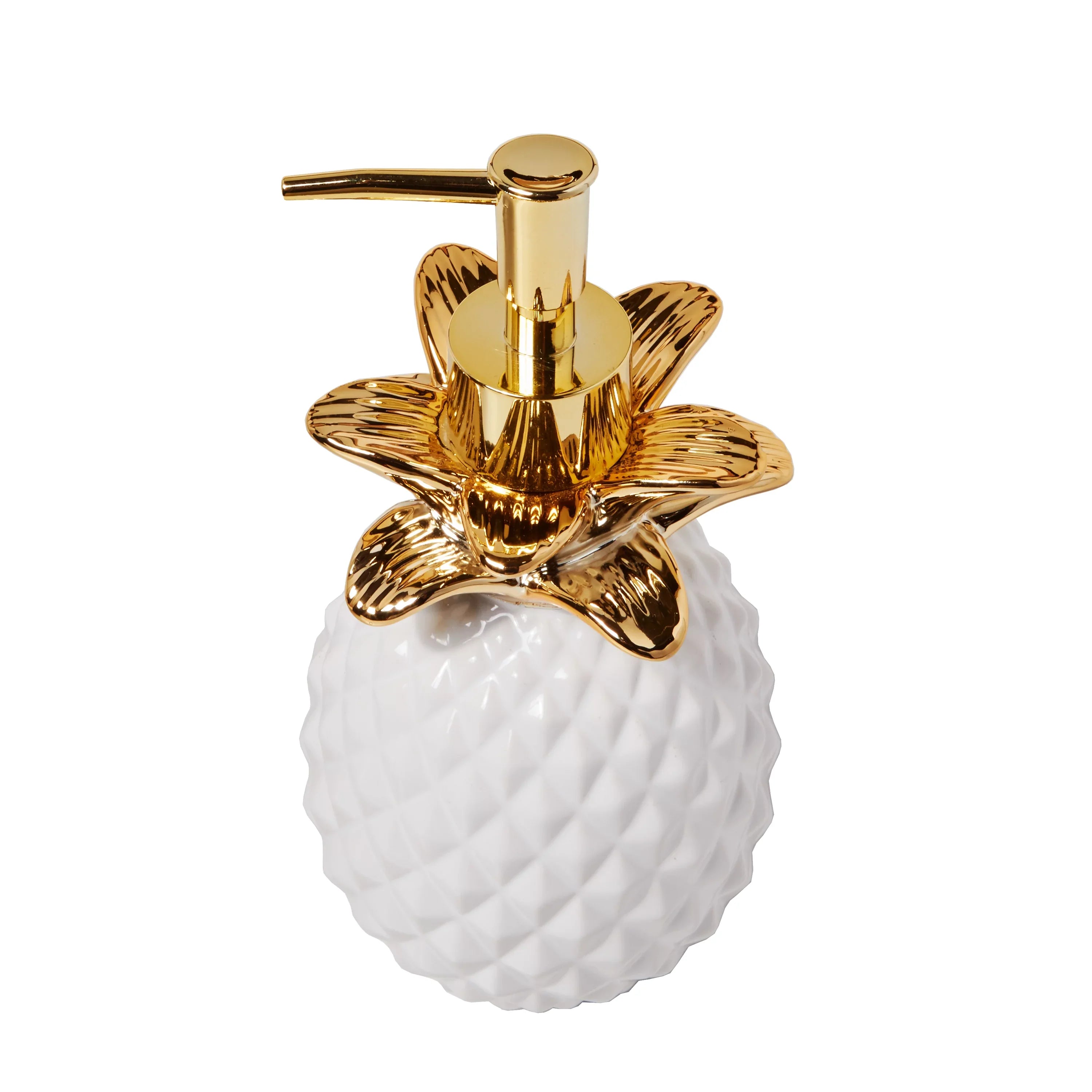 SKL Home Gilded Pineapple Lotion/Soap dispenser, Gold, 14 oz.