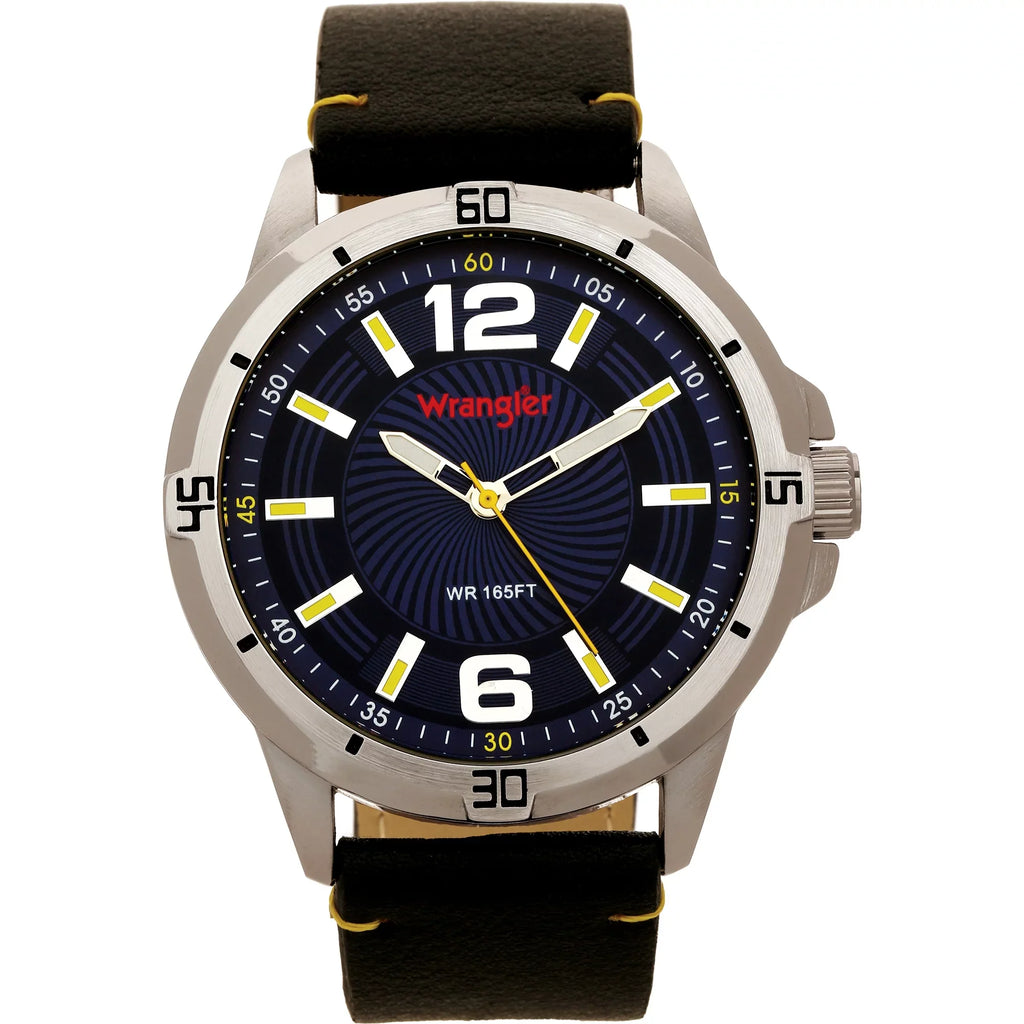 Wrangler 48mm Blue Dial, Black Strap Watch