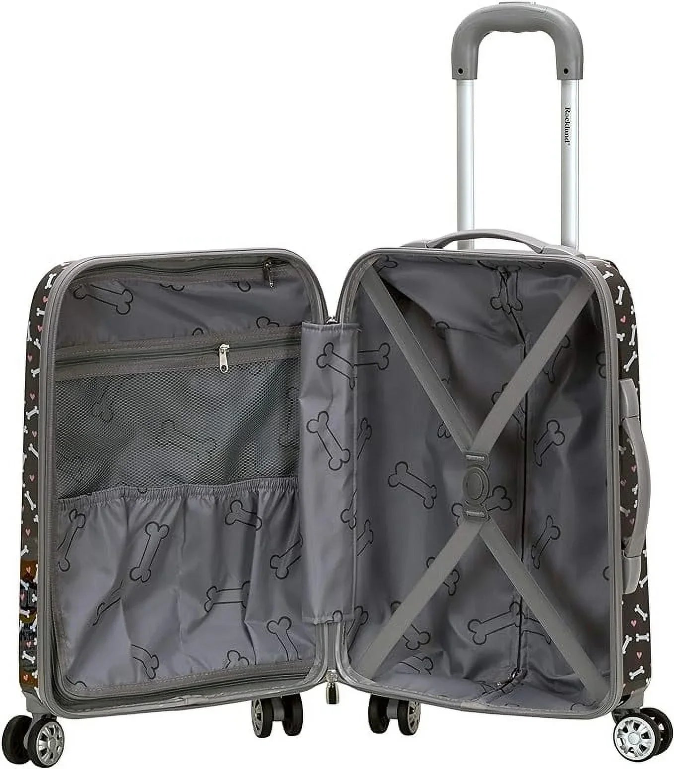 Open Box Rockland Vision Hardside Spinner Wheel Luggage Carry-On 20" - PUPPY/ MULTICOLOR