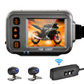 Motorcycle Dash Cam,WiFi Dual 1080p Motorbike Camera ,120° Wide Angle,Parking Monitoring, Timed Recording After Flameout Full Body Waterproof Night Vision With 32G storage card
