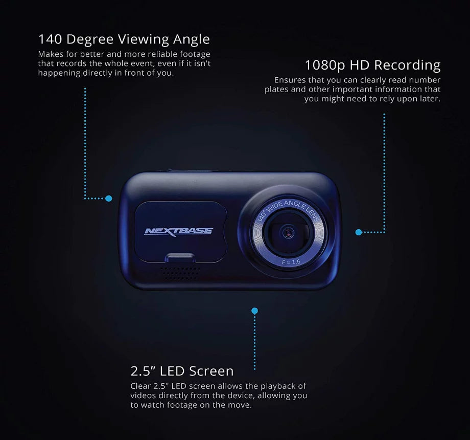 Restored NEXT BASE NBDVR222 Dash Cam - Black (Refurbished)