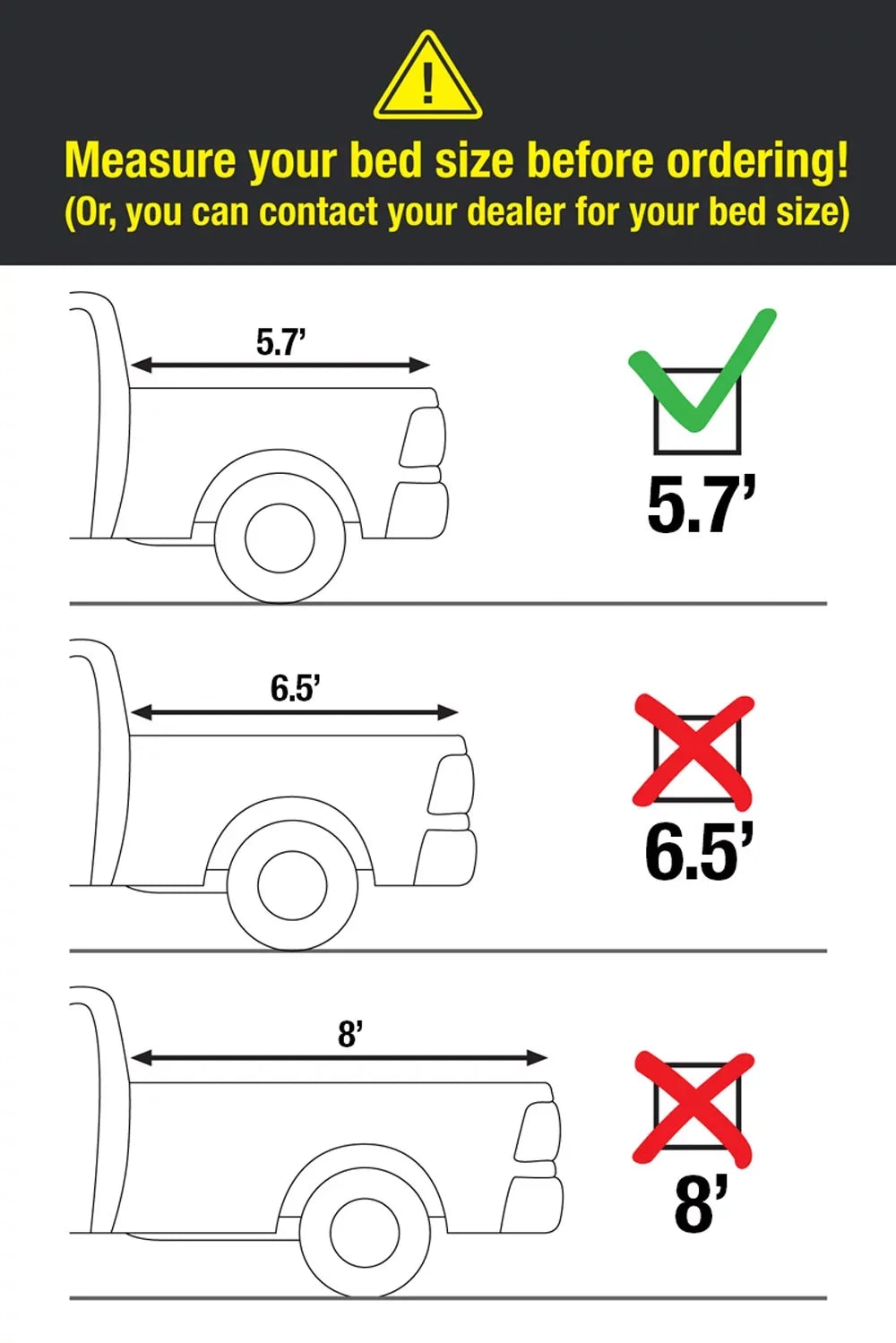 MaxMate Soft Quad-fold Truck Bed Tonneau Cover Compatible with 2009-2018 Dodge Ram 1500; 2019-2023 Classic | 5'7" (67") Bed | TCD484015