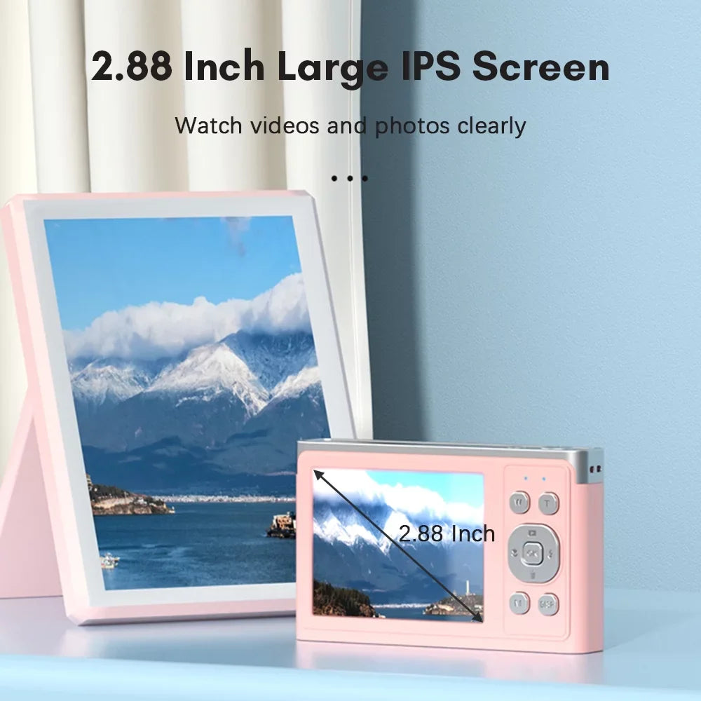 Compact 4K Digital Video Camera with 50MP, Auto Focus, and 16X Zoom for Teens