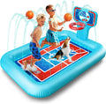 Splash Pool Pad With Sprinkler System, Hoop And 2 InfLatitudeable Basketballs - Splash Pad For Kids - Kids Summer Toys And Water 82-inch.