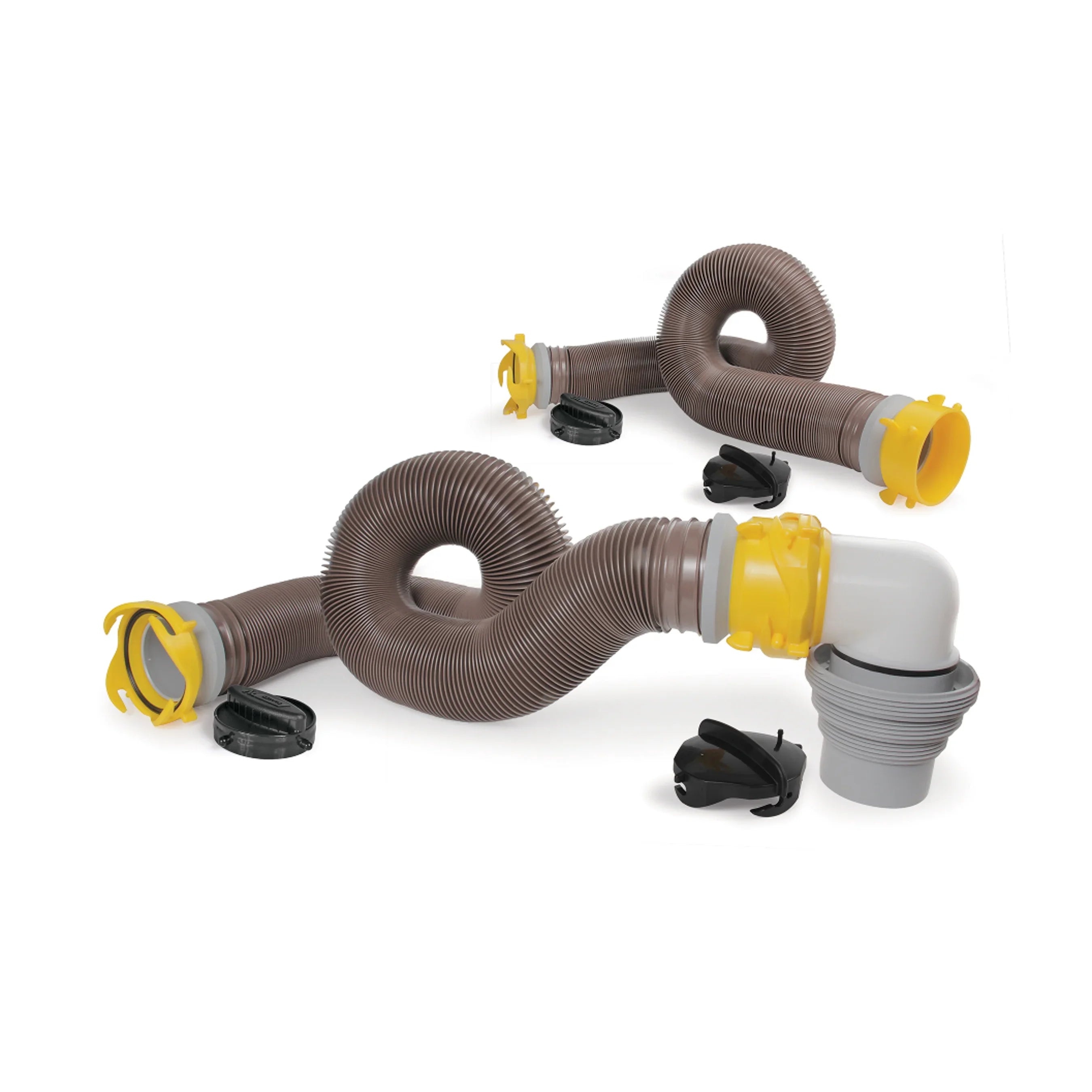 Camco Revolution 360 20-Foot Heavy-Duty Camper/RV Sewer Hose Kit | HTS Vinyl, Multicolor (39628)
