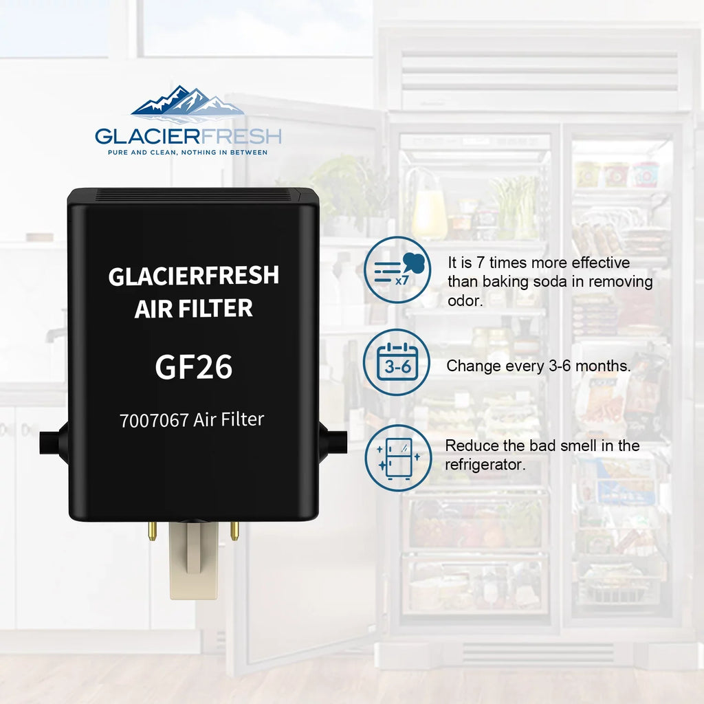GLACIER FRESH Air Filter Replacement for Refrigerator 7007076 Air Filter, 4 Pack