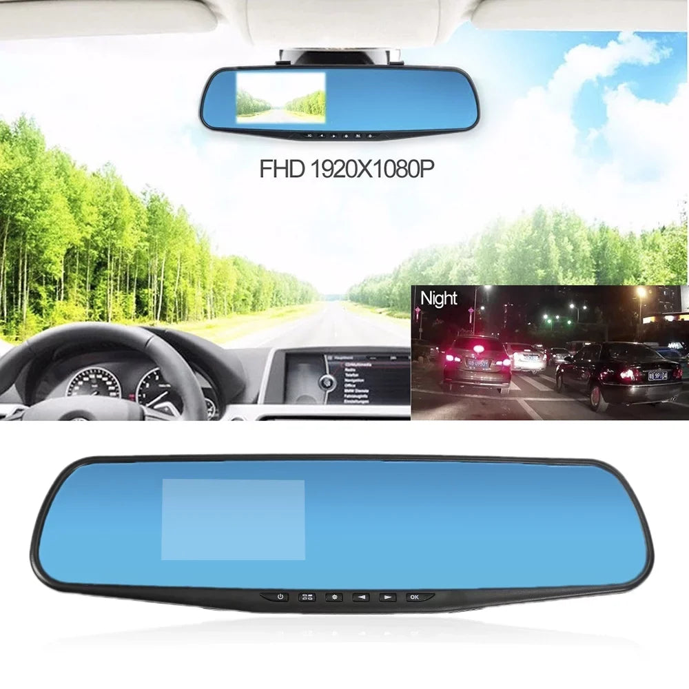 3 Inch 140 Degree Car DVR video Rearview Mirror Monitor Backup Camera HD 1080P