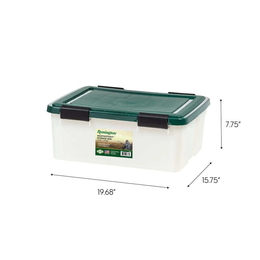 Remington® 30 Quart WeatherPro Gasket Storage Box with Buckles Hunter Green, Set of 6