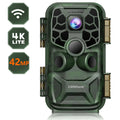 CAMPARK WiFi Trail Game Camera 4K 42MP Bluetooth Hunting Deer Camera with 3PIR Sensor Infrared Night Vision Waterproof IP66 0.2s Trigger 2.4" LCD Trail Cam for Wildlife Monitoring