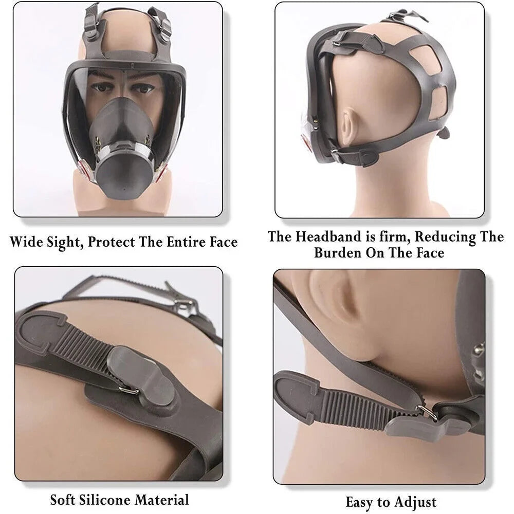 Full Face Gas Mask Respirator Set Painting Spraying w/Filters for 6800 Facepiece