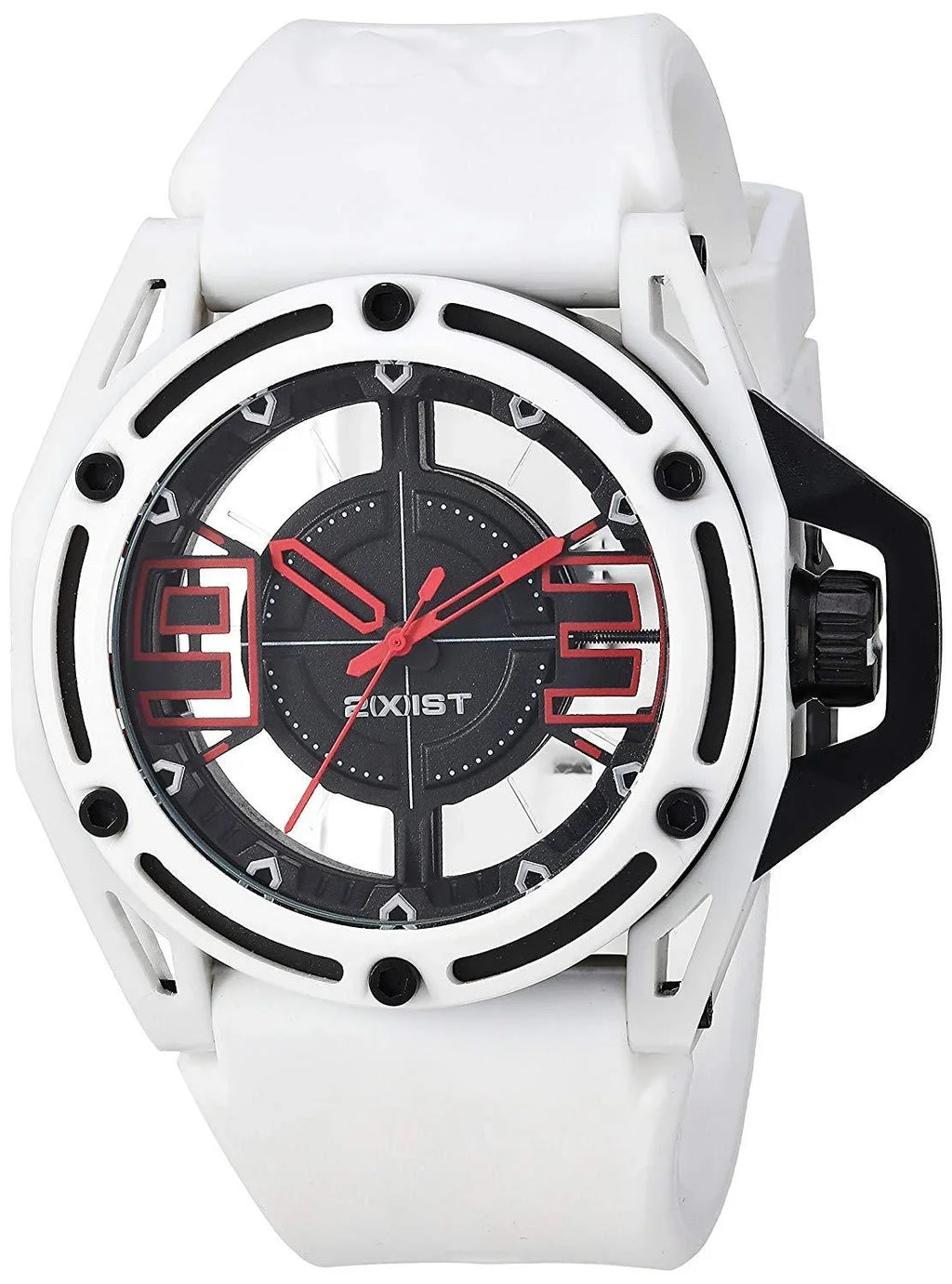 NYC' Quartz Stainless Steel and Silicone Casual Watch, Color:White (Model: 2X1-008)