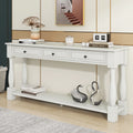 Console Table 63" Long Console Table with Drawers and Shelf for Entryway, Hallway, Living Room (Antique White, OLD SKU: WF193795AAK)