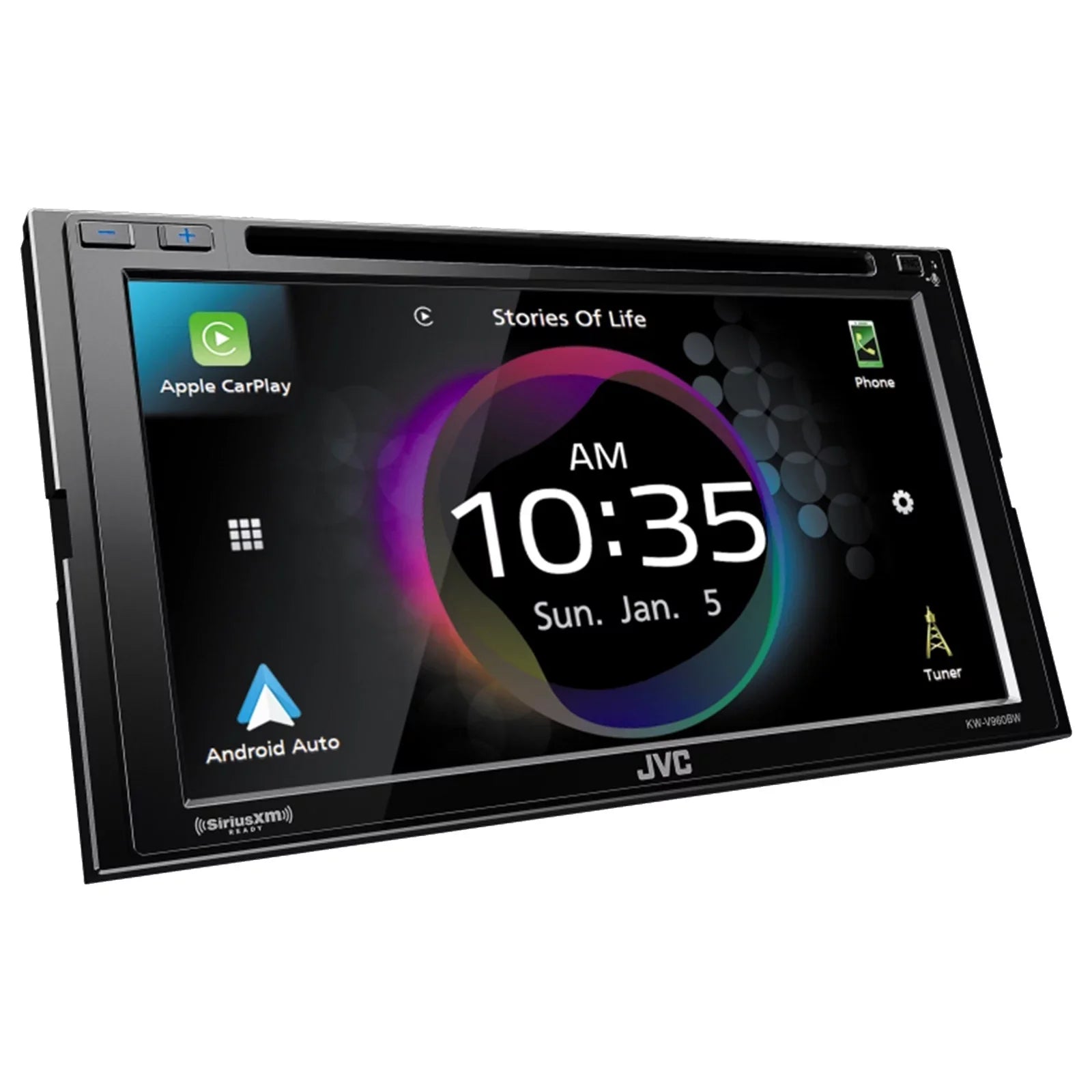 JVC KW-V960BW Double DIN AM/FM Radio Dual USB Bluetooth CD/DVD Player Car Receiver Bundle Combo with 2x 6x9" 3-Way Coaxial 500 Watts Max Power Automotive Car Audio Speakers and 16G Speaker Wire