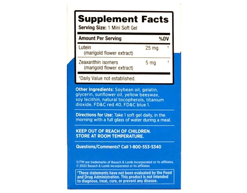 Bausch & Lomb Ocuvite Blue Light Eye Health Supplement Soft Gels, 30 Count - Pack of 6