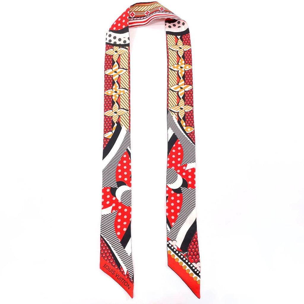 Pre-Owned Louis Vuitton Bandeau BB Pop LV Scarf Silk LOUIS VUITTON M73865 Women's Red (Good)