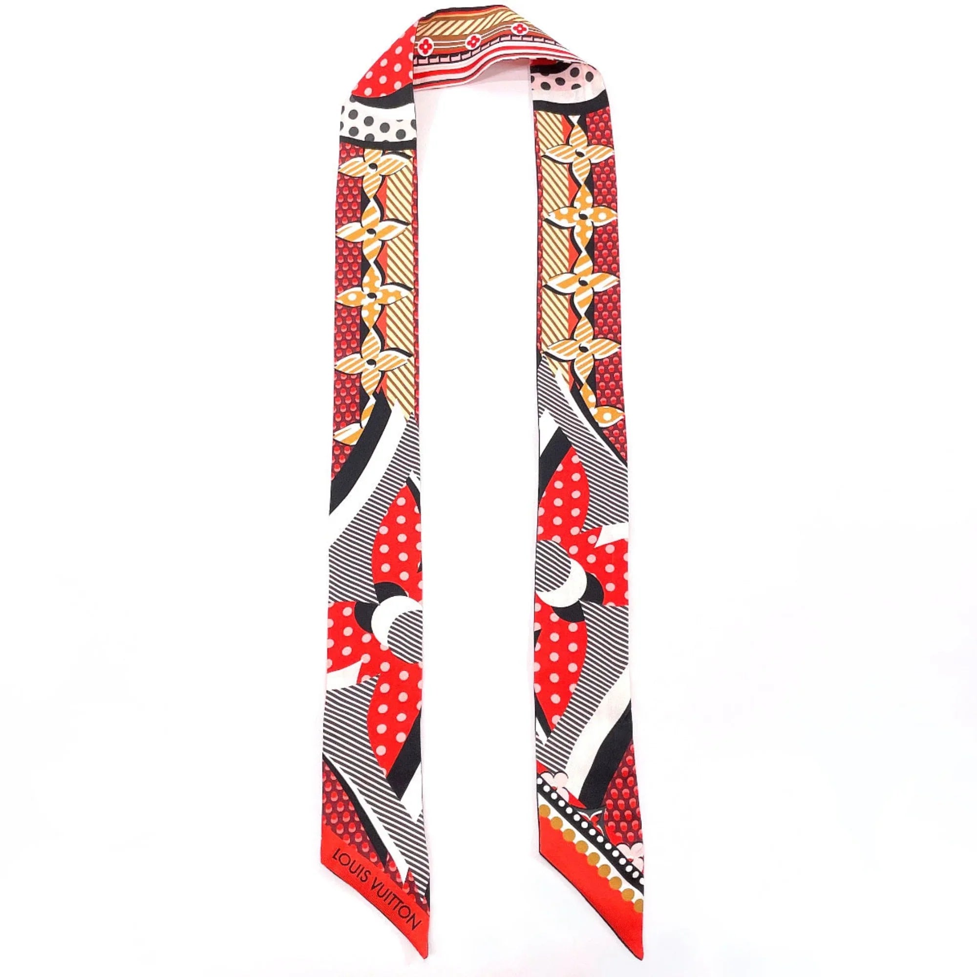 Pre-Owned Louis Vuitton Bandeau BB Pop LV Scarf Silk LOUIS VUITTON M73865 Women's Red (Good)