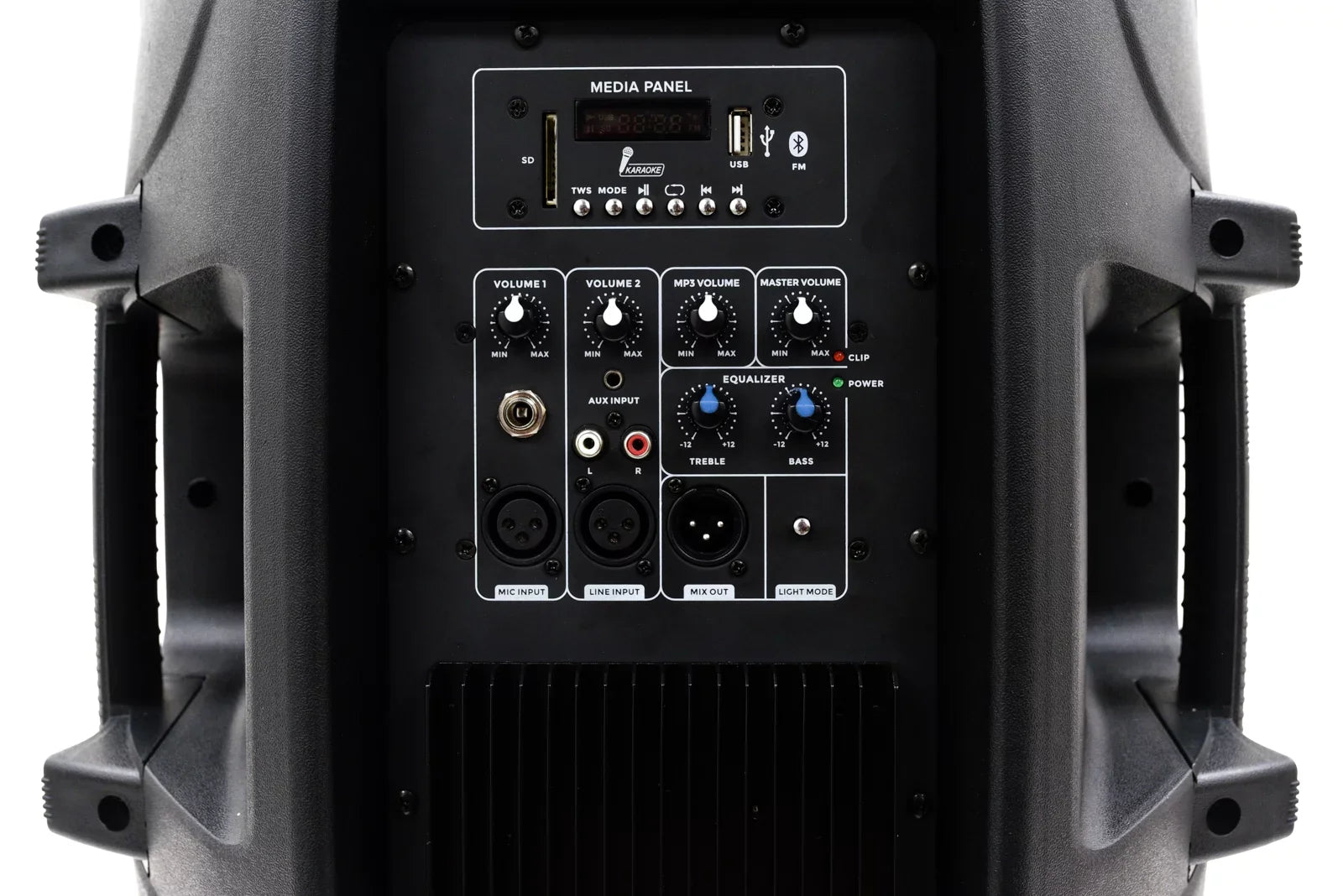 Seismic Audio SA-KP15BTH Active 15 Inch DJ Home Karaoke Bluetooth Party Speaker PA System with Stand, LED Lights, Microphone, Cable and Remote
