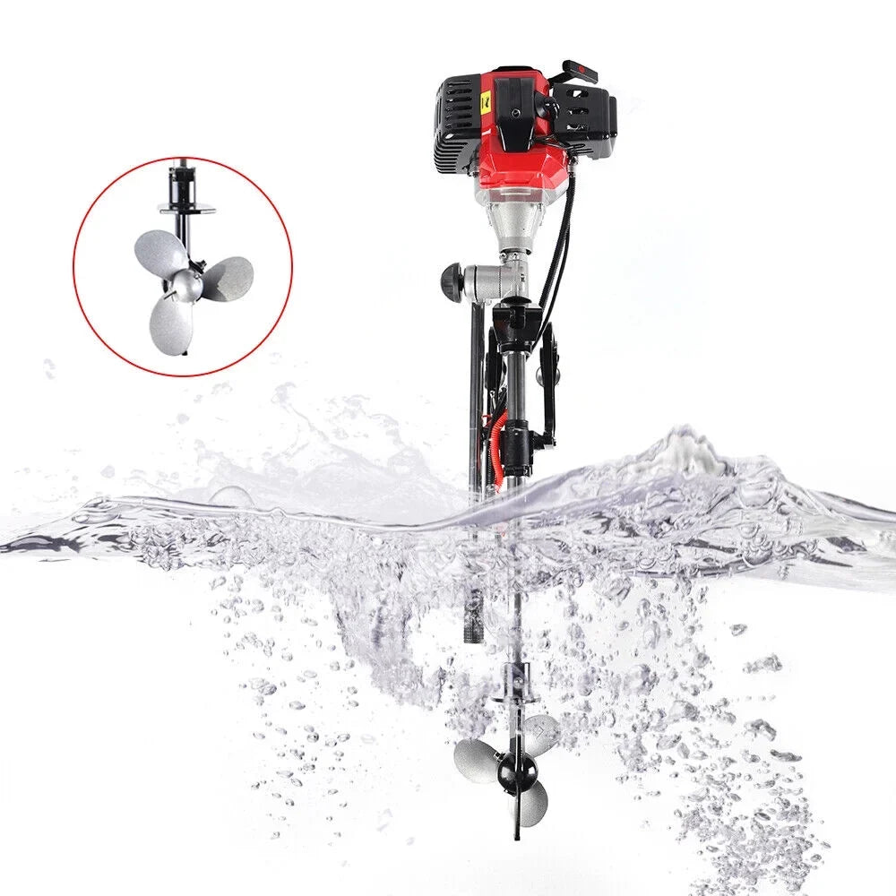 2.3 2Stroke Outboard Motor Kayak Boat Engine Long Shaft W/Air Cooling System