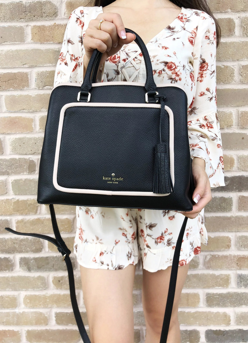 Kate Spade Ward Place Evangelie Satchel Bag Crossobody Black Tassel
