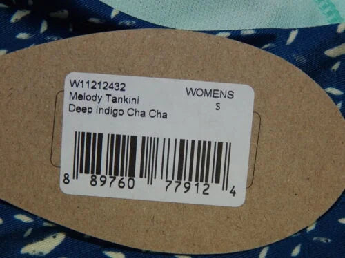 prAna Melody Size Small (S) Scoop Neck Shirred Tankini Top Deep Indigo Cha Cha