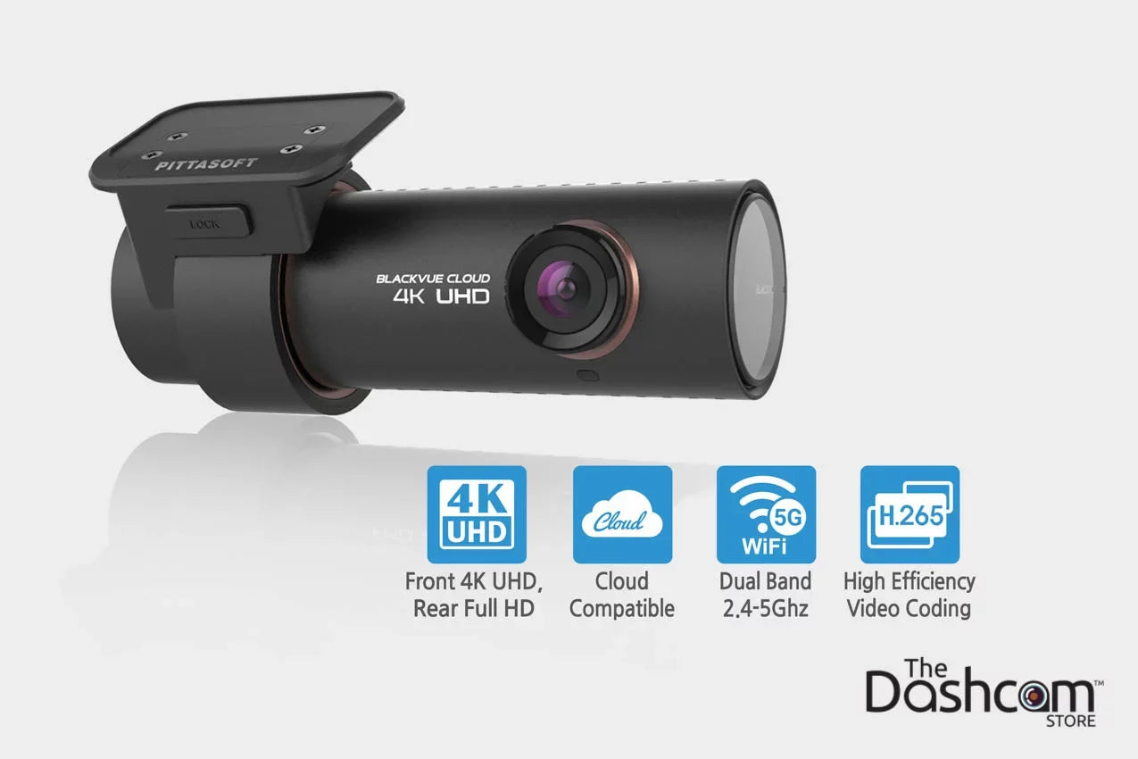 BlackVue DR900S-1CH Single Lens 4K GPS WiFi Cloud-Capable Dashcam w/ 128 GB Memory Card
