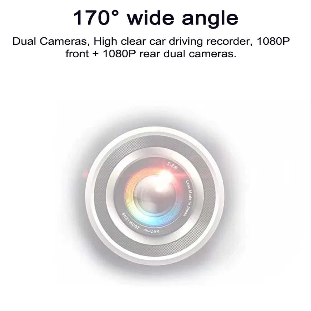 Aibecy 1080P DVR Dash Front & Rear Dual Driving Recorder with 9.66 Inch Touchdisplay 170° Wide Angle Support Clear Night-Vision Parking Monitor Motion Detection Collision Locking Loop Recording Re