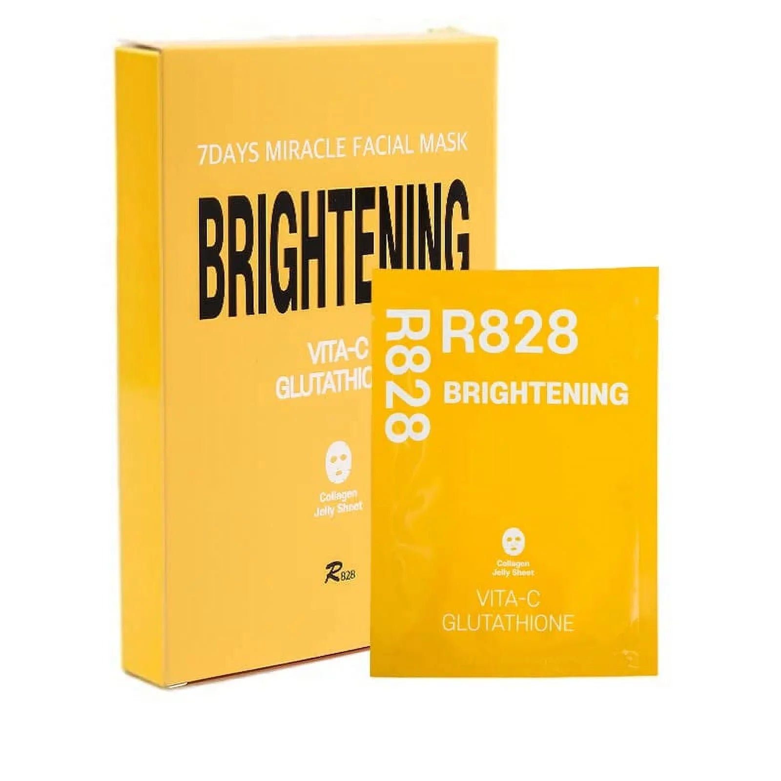 R828 10 Pack Brightening Face Mask Instant Lifting & Brightening Face with Glutathione and Vitamin C