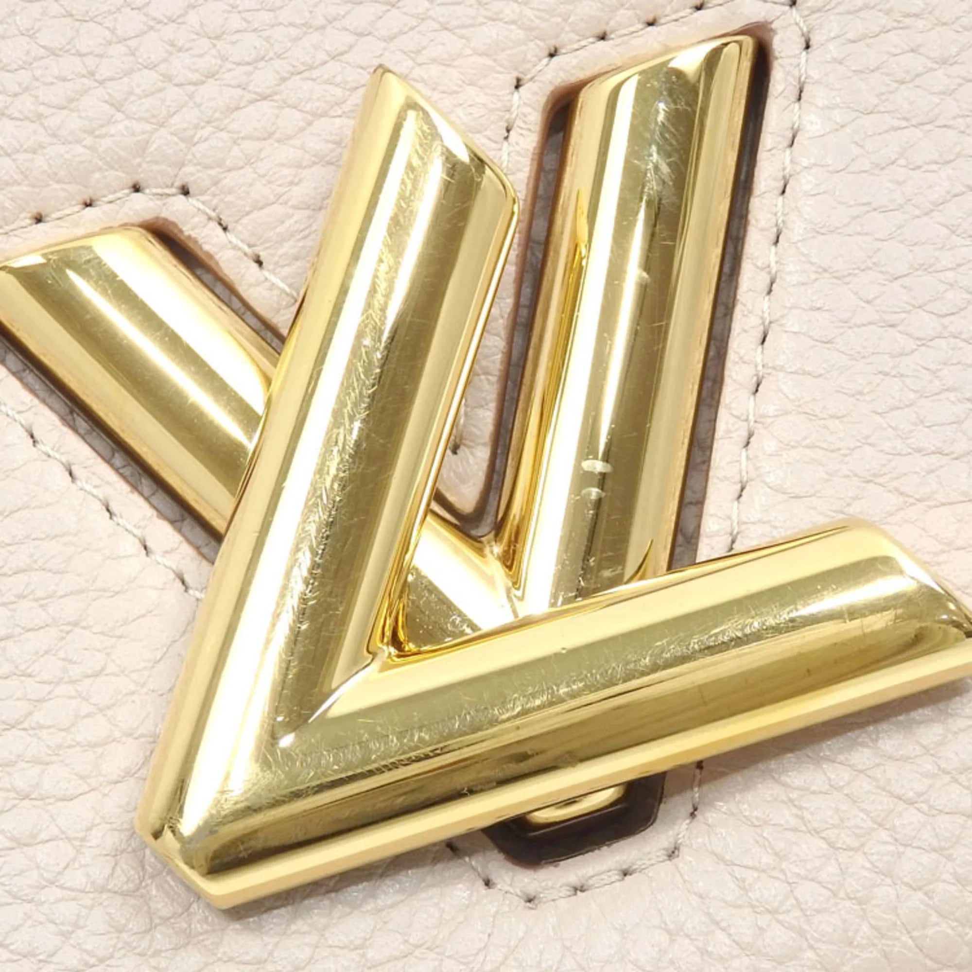 Pre-Owned Louis Vuitton Handbag Twist One Handle PM Women's M57214 Greige Shoulder Bag Taurillon Leather A6047090 (Good)