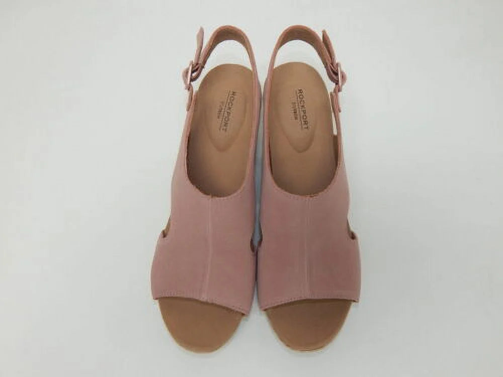 Rockport Vivienne Size US 9 W WIDE Women's Suede Slingback Sandals Light Rose