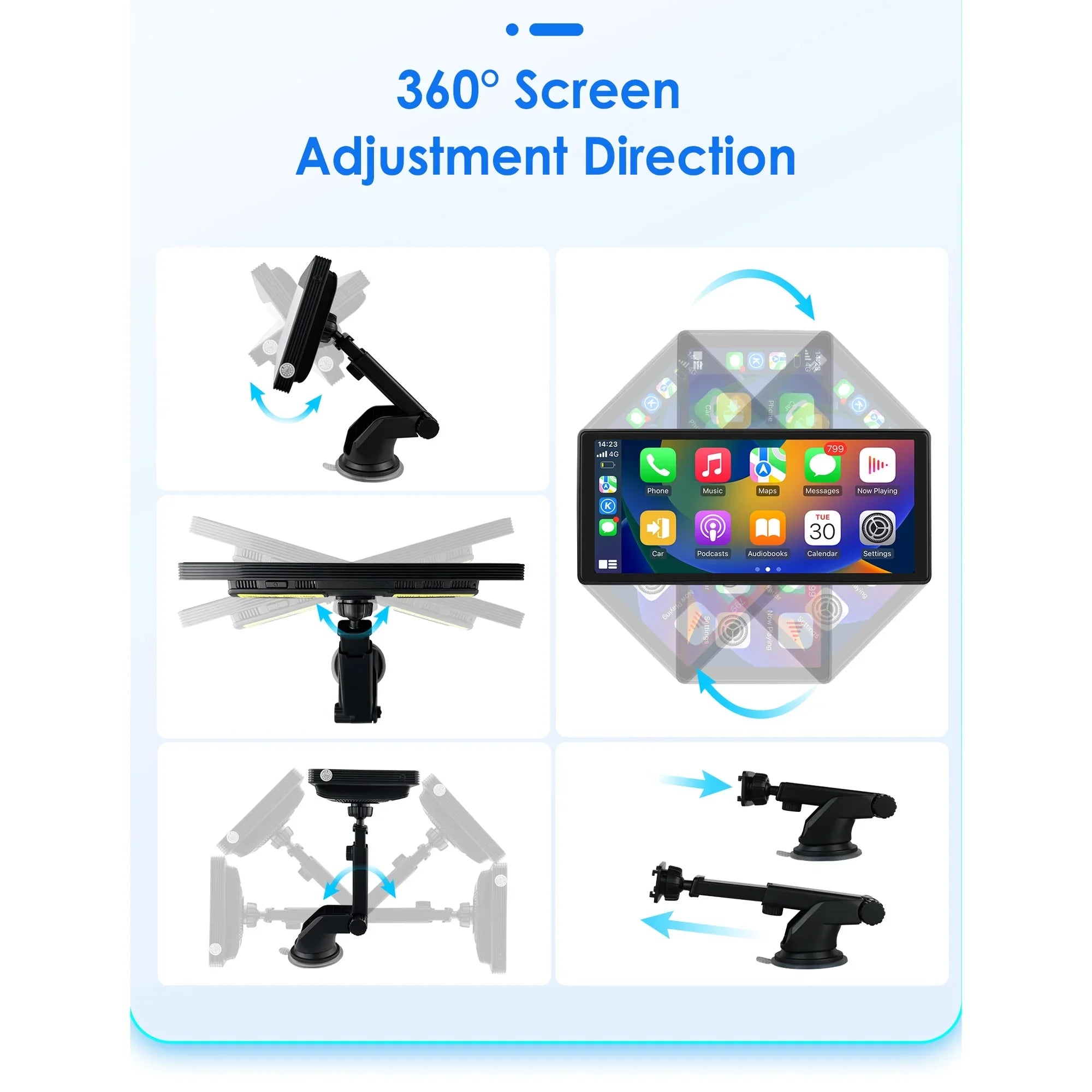 Android Auto Wireless  Carplay 360° Adjustable 10.26 Inch Touchdisplay Car Radio Stereo Head Unit Bluetooth GPS Navigation Player With Backup Camera
