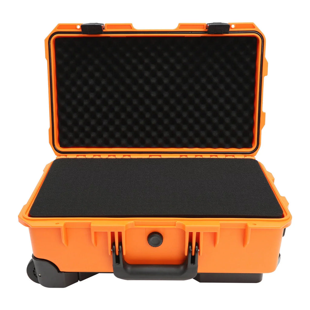 Miumaeov Hard Case with Foam Camera Case 22" Portable Foam Case IP67 Waterproof Box Protective Digital Camera Case Portable Tool Box with Wheels and Retractable Pull Handle