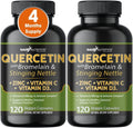 Quercetin with Vitamin C and Zinc - Nettle Quercetin - Quercetin 500mg - Quercetin with Bromelain - Zinc Quercetin + Vitamin D3 - 240 Veggie Caps - (Non-GMO, Gluten-Free, Vegan) 4 Month Supply