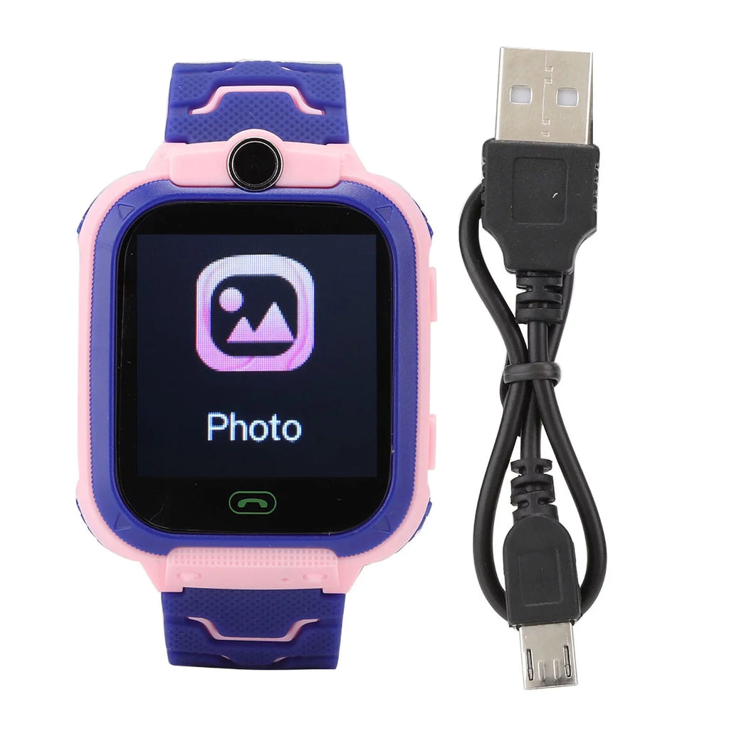 Fyearfly Relojes Digitales para niños, Reloj Inteligente a Prueba de Agua Reloj de Pulsera Digital multifunción para niños para IOS/AndroidQ12, Relojes para niños Reloj para Exteriores(Rosado)