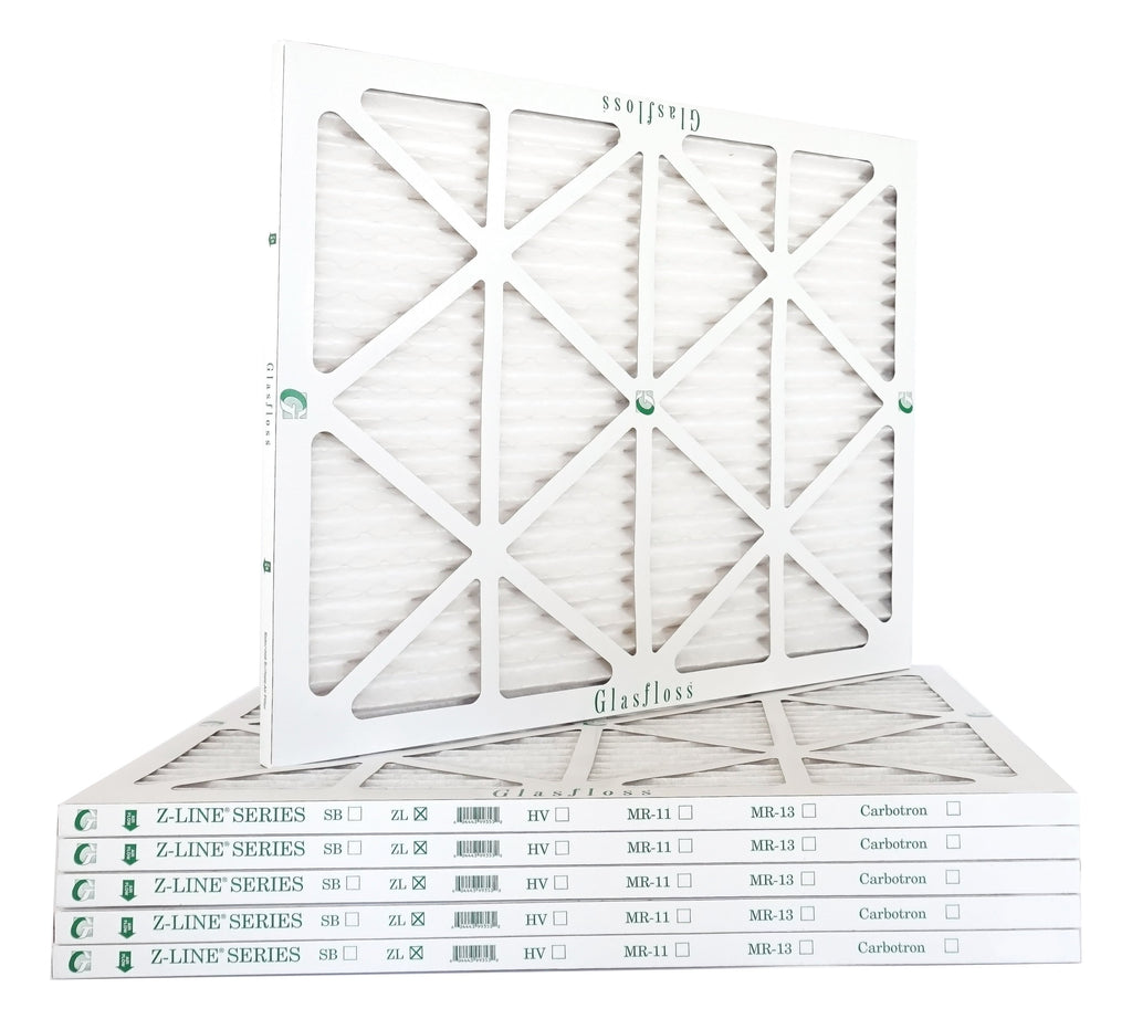 Glasfloss Air Filter 20x22x2 - 2" MERV 10 - (Pack of 6) - Pleated AC or HVAC Air Filter - Furnace Air Filter - Home or Office - Made In The USA.